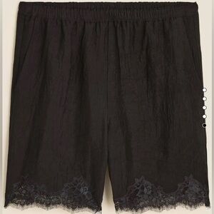 Jcrew 5" Stratus lace-trim short in textured satin